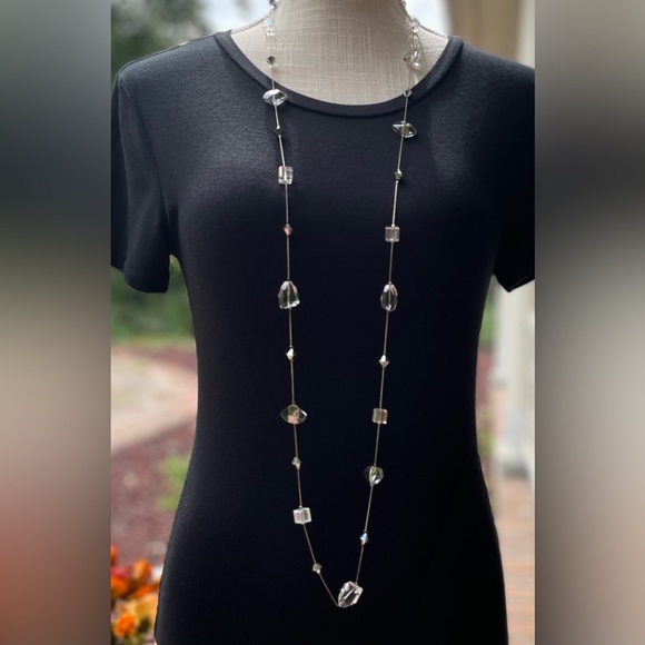 Vintage Long Necklace w/ Earrings! Sparkle Baby!! VGVC! - Picture 4 of 8